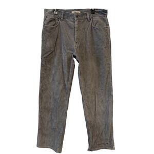 LL Bean Mens Gray Corduroy‎ Pants Natural Fit 100% Cotton Straight Leg 34x31